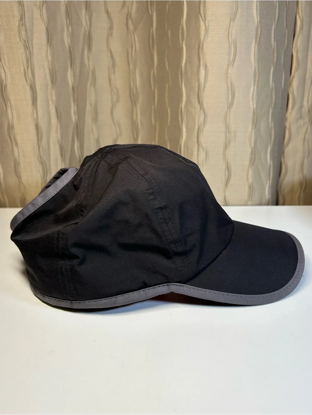 Ponyflo Black Gray Women's Ponytail Cap Hat Velcro Adjustable - Picture 15 of 16